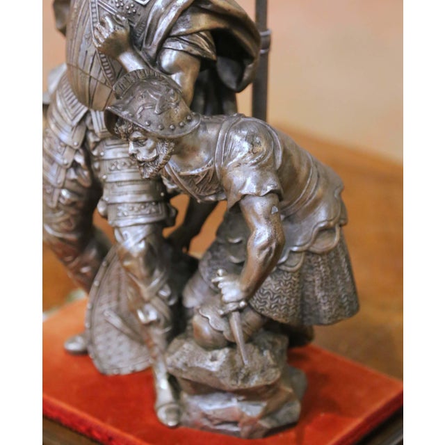 19th Century French Silvered Bronze Figural Sculpture Mounted as Table Lamp For Sale - Image 9 of 15