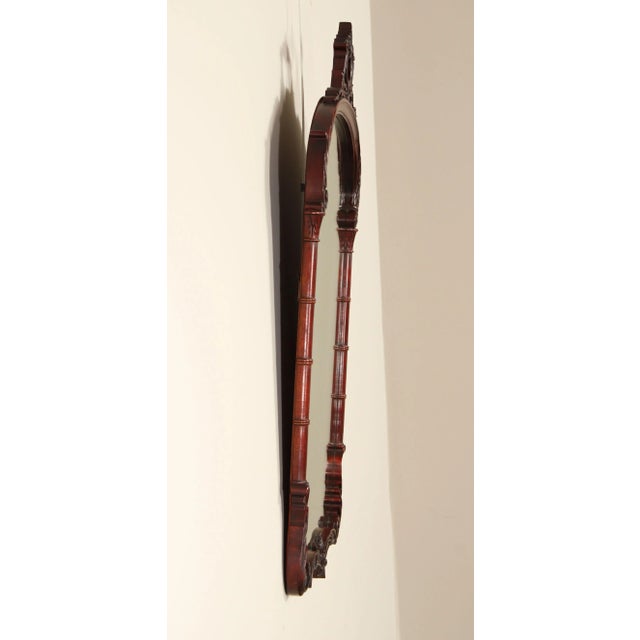 French Louis XV Style Vintage Carved Mahogany Frame Wall Mirror For Sale - Image 9 of 12