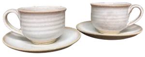 Vintage Ceramic Cups with Saucer, 1970s, Set of 4
