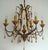 1950s Gilded Metal and Murano Glass Drop 6-Light Chandelier, 1950s For Sale - Image 5 of 18