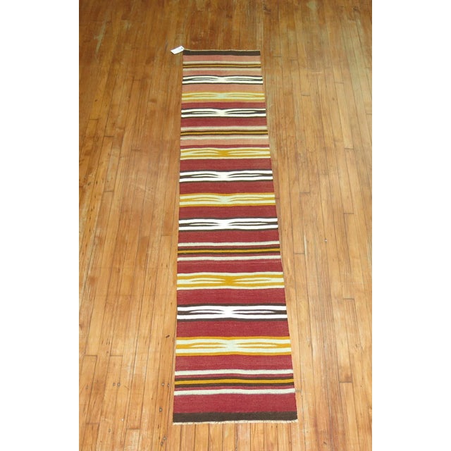 Description mid 20th century navajo style turkish kilim runner Details rug no. 30949 size 1' 9" x 8' 6" (53 x 259 cm)