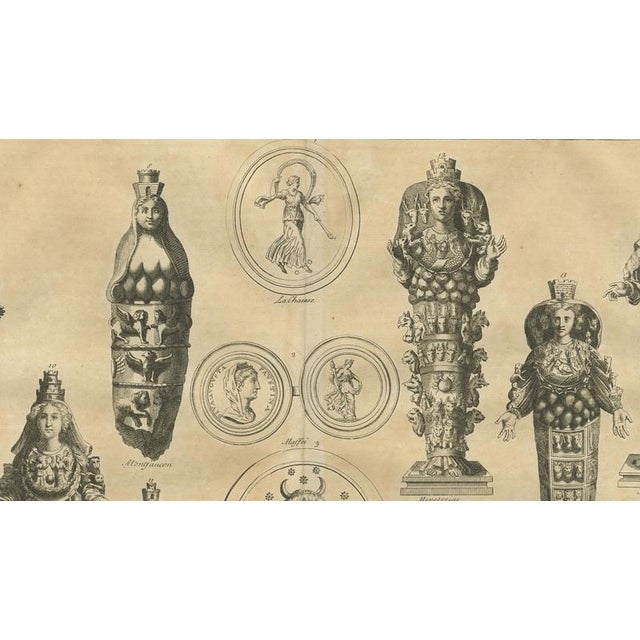 Bernard de Montfaucon, Roman Ephesian Artemis Statues, 1721, Copper Engraving on Paper For Sale - Image 4 of 9