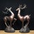 Solid Copper Pair of Lucky Wealth Deer (Zhaocai Lu) - Heavy Bronze Deer Figurines With Antlers For Sale - Image 9 of 9
