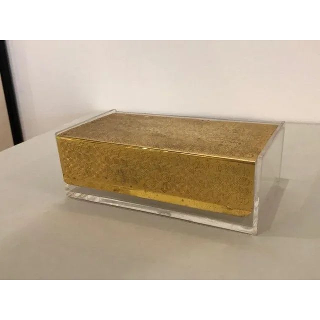 Mid-Century Wmf S-Collection Acrylic Box by Sigrid Kupetz Gold Plate For Sale - Image 4 of 6