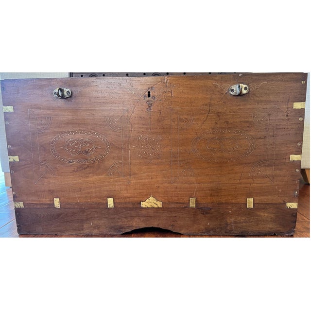 Anglo-Burmese Colonial Writing Trunk | Brass-Bound Hardwood | Elaborate Fitted Interior An exceptional and visually...