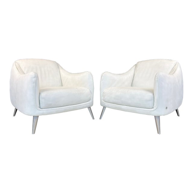 Natuzzi Italia Platea Armchairs - A Pair For Sale