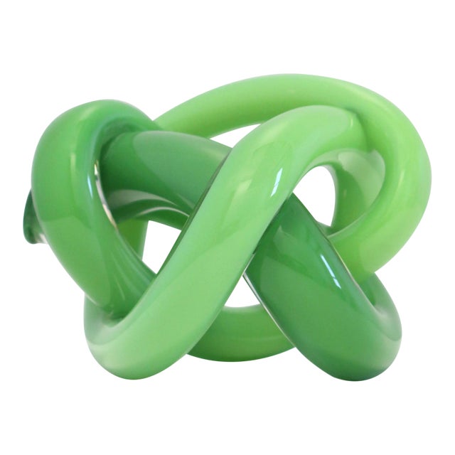 Wrap Object Glass Knot - Dark Green For Sale