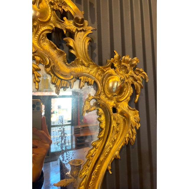 Late 19th Century French Gilt Bronze Mirror in the Rococo Style For Sale - Image 10 of 10