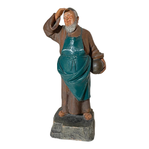 19th Century Handmade Antique German Deponirt Terracotta Pottery Monk Friar Sculpture Statue