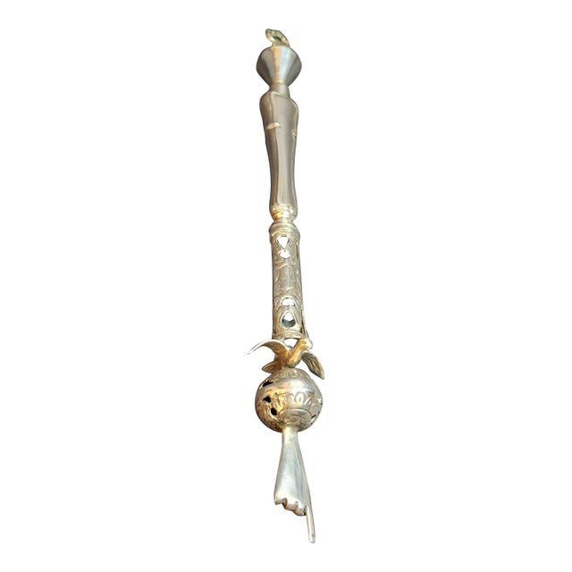 Large Antique Vintage Russian 84 Silver Torah Pointer Yad 13.75" Composite 121g For Sale