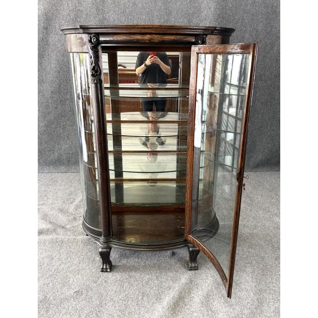 American Early 1900s Curio Cabinet With Paw Feet For Sale - Image 3 of 14