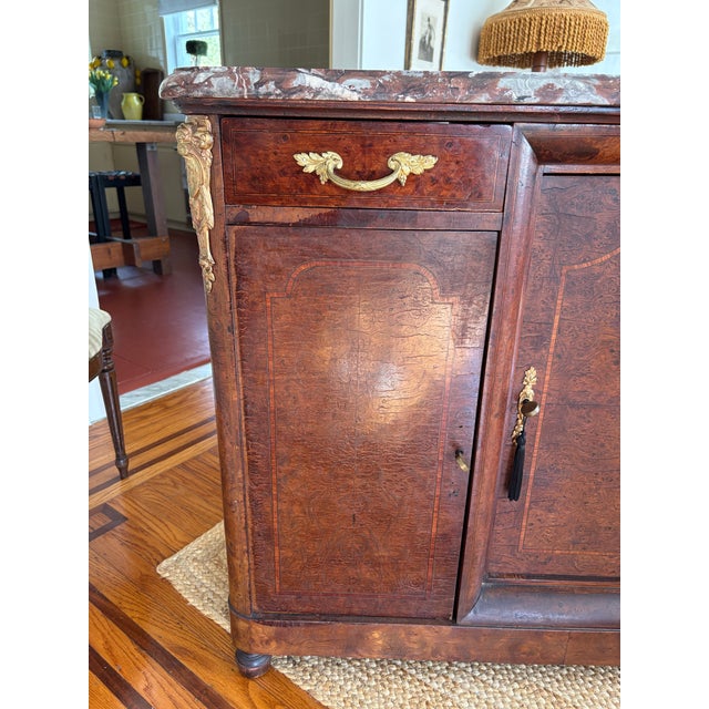 19th C Antique Marble Top French Sideboard For Sale In Jacksonville, FL - Image 6 of 12