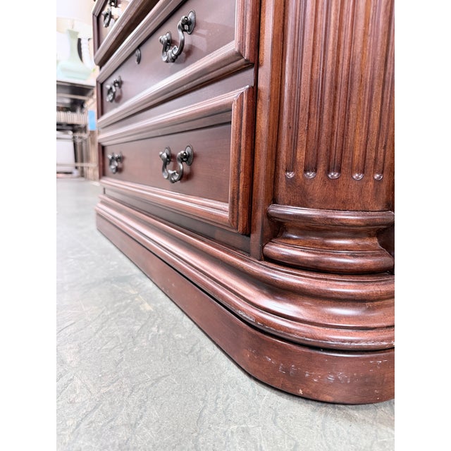 Brown Vintage Hooker Seven Seas Cherry Lateral Filing Cabinet in the European Manor Style For Sale - Image 8 of 9