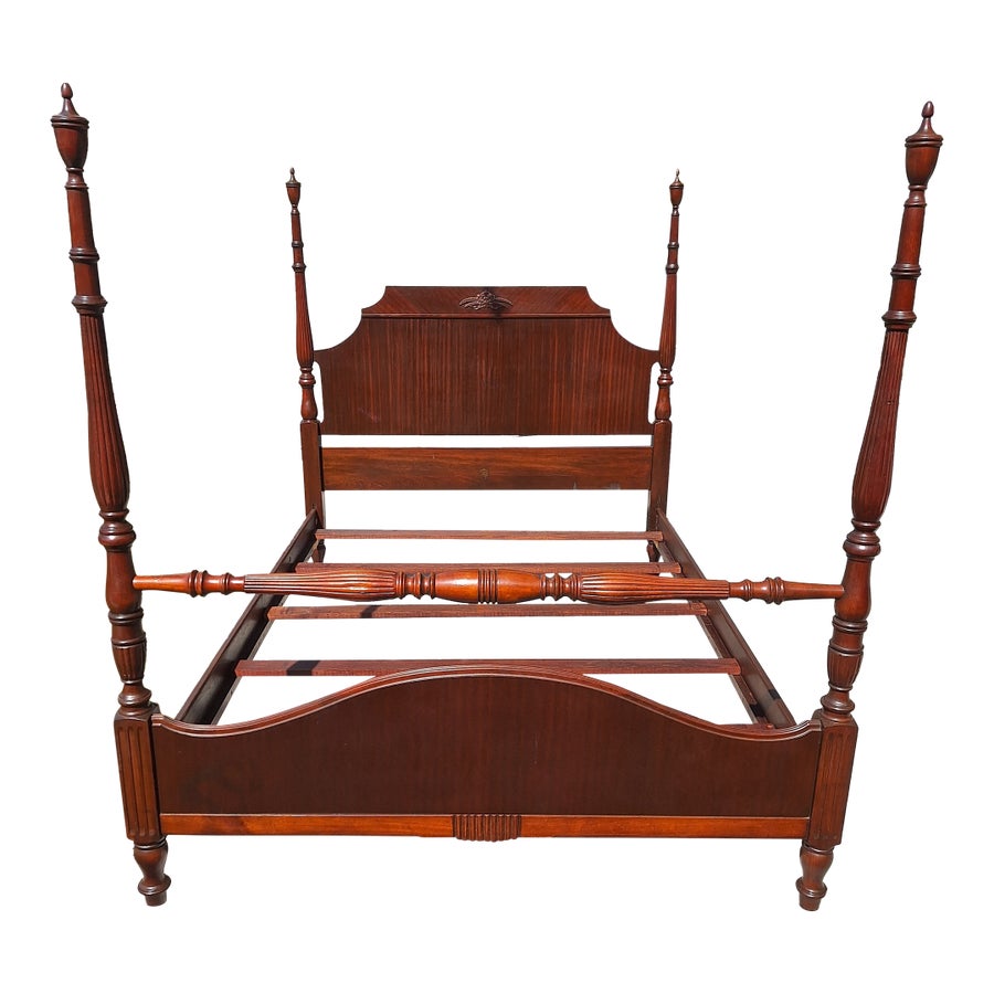 1930s Huntley-Simmons Colonial Revival 4-Poster Bed – Mahogany