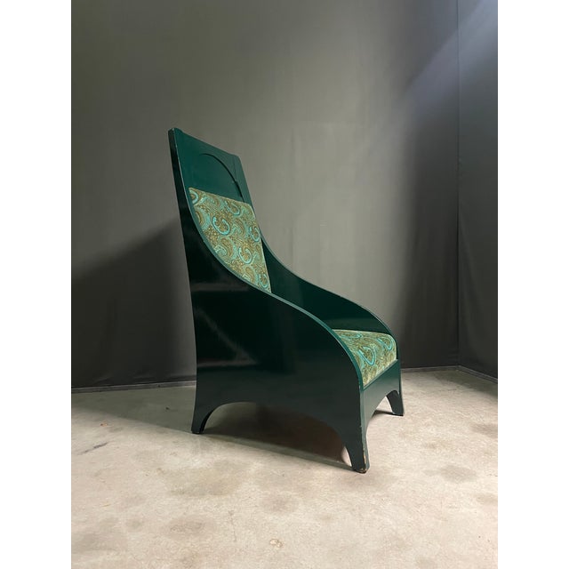 1910s Art Nouveau High Back Lounge Chair, 1910s For Sale - Image 5 of 9