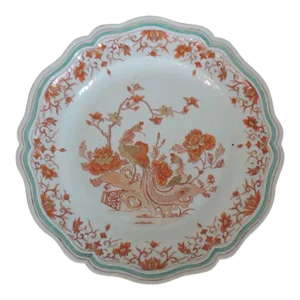 18th Century Chinese Porcelain Peacock in Garden Charger