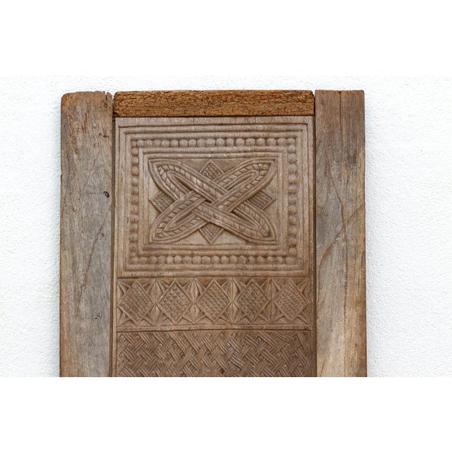 Early 20th Century Oxidized Gray Early 20th Century Carved Door For Sale - Image 5 of 8