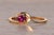 1990s Nueve Calle: Oval Natural Ruby Set East to West Inside Yellow Gold Wave For Sale - Image 5 of 11