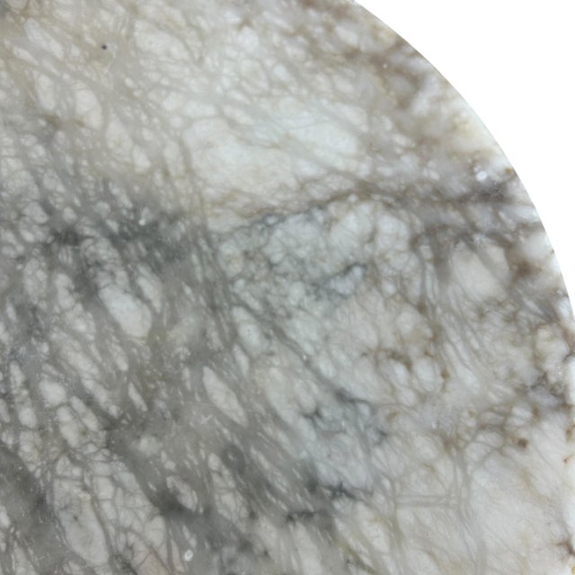 Stone Vintage Italian Gray Veined Alabaster Marble Compote Tazza For Sale - Image 7 of 9