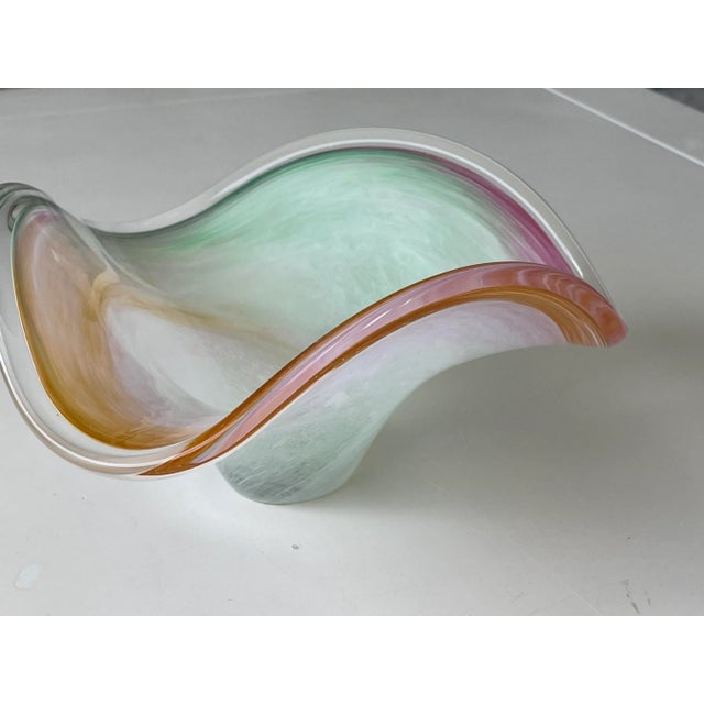 Mid 20th Century Murano Swirl Art Wave Bowl For Sale - Image 10 of 11