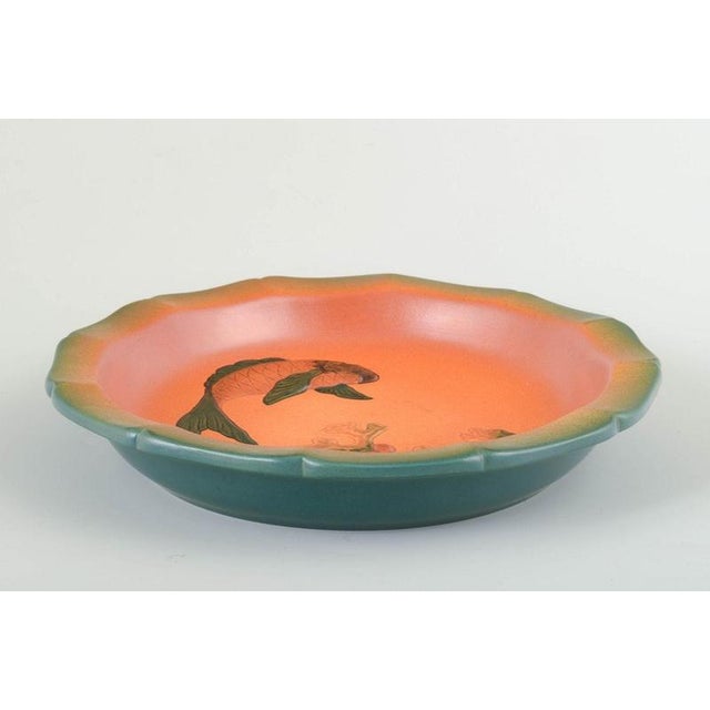 Large Ceramic Dish with Fish and Coral Relief Decoration by Ipsens Enke, 1920s For Sale - Image 3 of 6