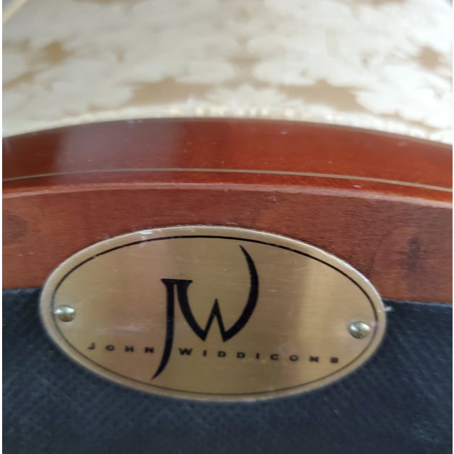 John Widdicomb Set of 8 Pristine Klismos Dining Room Chairs With Gold Satin Damask For Sale - Image 12 of 12