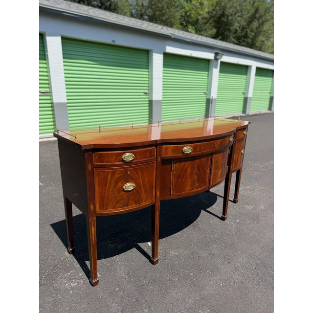 1990S Kindel Hepplewhite Style Mahogany Serpentine Sideboard For Sale In Naples, FL - Image 6 of 11