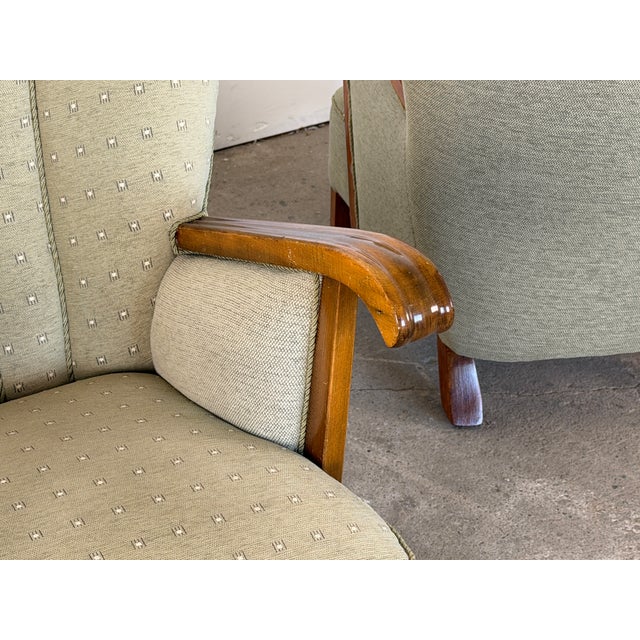 Vintage Scandinavian Beech Lounge Chairs, 1940s, Set of 2 For Sale - Image 6 of 9
