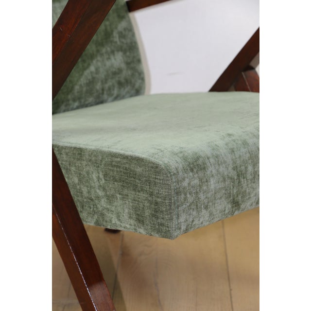 Brown Vintage Loft Armchair in Olive Green with Finish, 1970 For Sale - Image 8 of 10