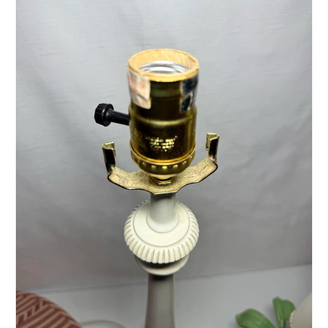 Vintage Palm Beach Regency Palm Tree Table Lamps - Striped Empire Shade – Charming Coastal Decor – A Pair For Sale - Image 12 of 12