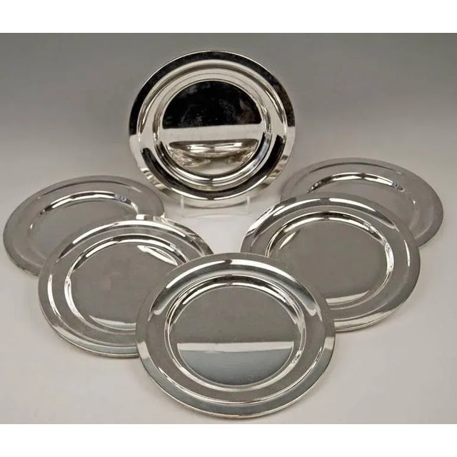 Silver Underplates Allesandria, Italy, 1970s, Set of 6 For Sale - Image 3 of 5