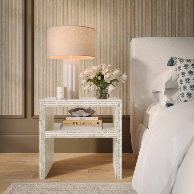 The Derry Nightstand stuns with hand-placed capiz shells in several brilliant color options for a luminous finish. With an...