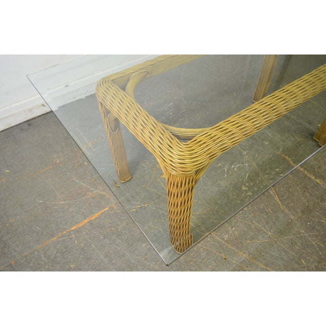 Braxton Culler Wicker Glass Top Table & 6 Chairs Dining Set Chairish