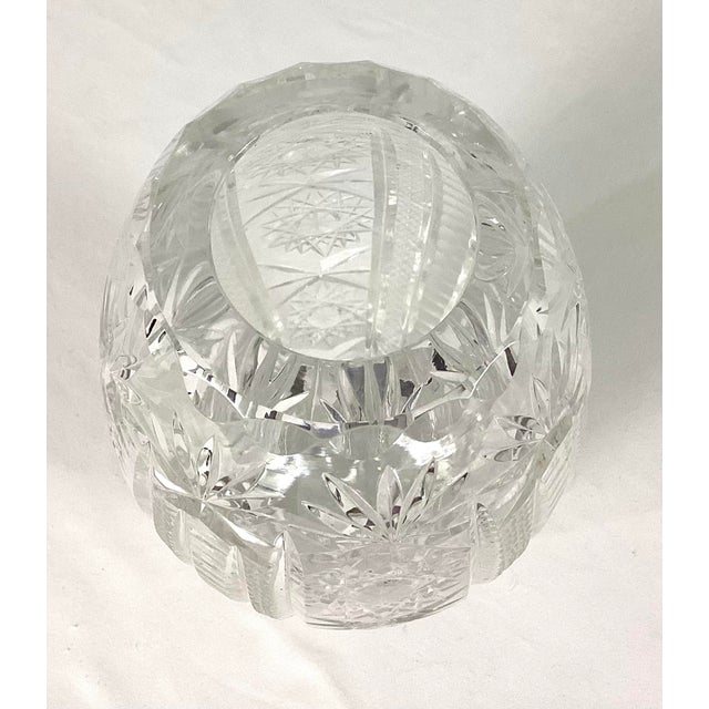 1960s 1960s Oval Cut Glass Vase For Sale - Image 5 of 6