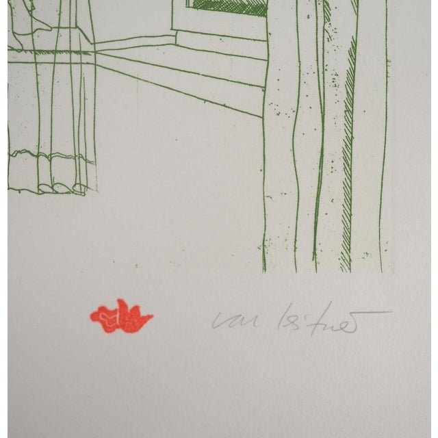 Gudrun van leitner (1940) bouquet of tulips at the window original etching signed and titled in pencil by the artist on...