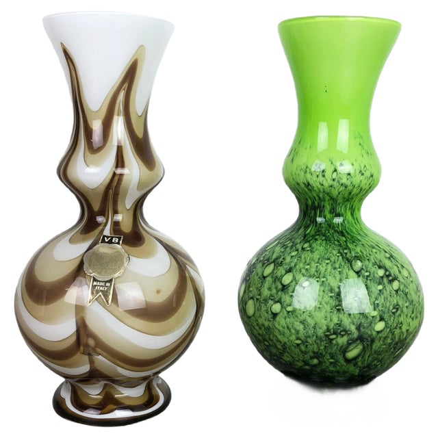 Pop Art Vase from Opaline Florence, Italy, 1970s, Set of 2 For Sale