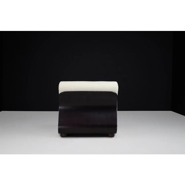 Vintage Italian Lounge Chair with Bentwood Frame and New Bouclé Upholstery, 1970s For Sale - Image 6 of 10