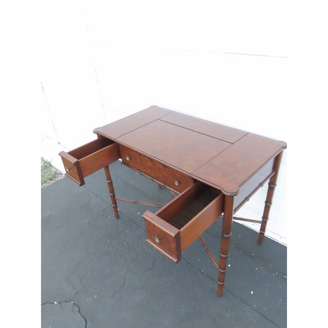 Late 20th Century Hollywood Regency Henry Link Bali Hai Style Faux Bamboo Computer Desk 6438a For Sale - Image 5 of 16