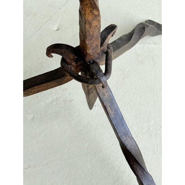 Metal Small Spanish Iron Drinks Table on a Tripod Base For Sale - Image 7 of 12