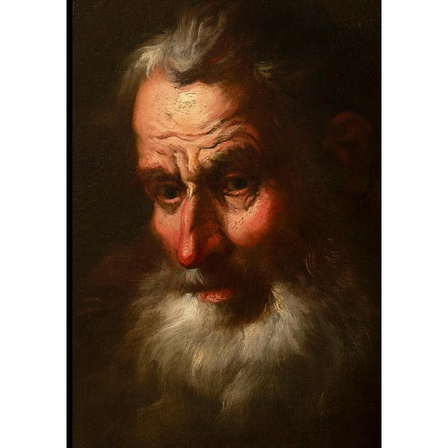 German Master Artist, Portrait of an Elderly Bearded Man, 18th Century, Oil Painting on Canvas For Sale - Image 4 of 6