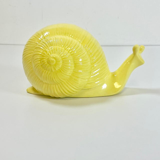1970s Vintage Folk Art Boho Chic Hollywood Regency Large Snail Figurine For Sale - Image 12 of 13