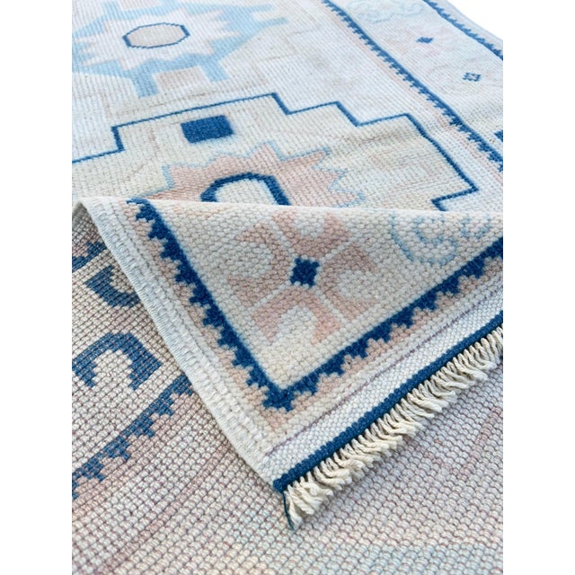 Vintage Turkish Handknotted Blue Wool Rug For Sale - Image 10 of 11