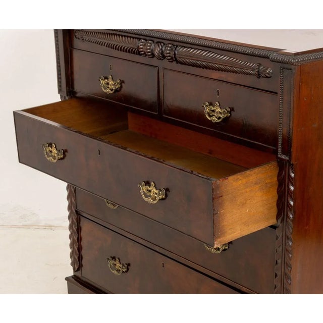 19th Century American Empire Mahogany Chest of Drawers For Sale - Image 5 of 7