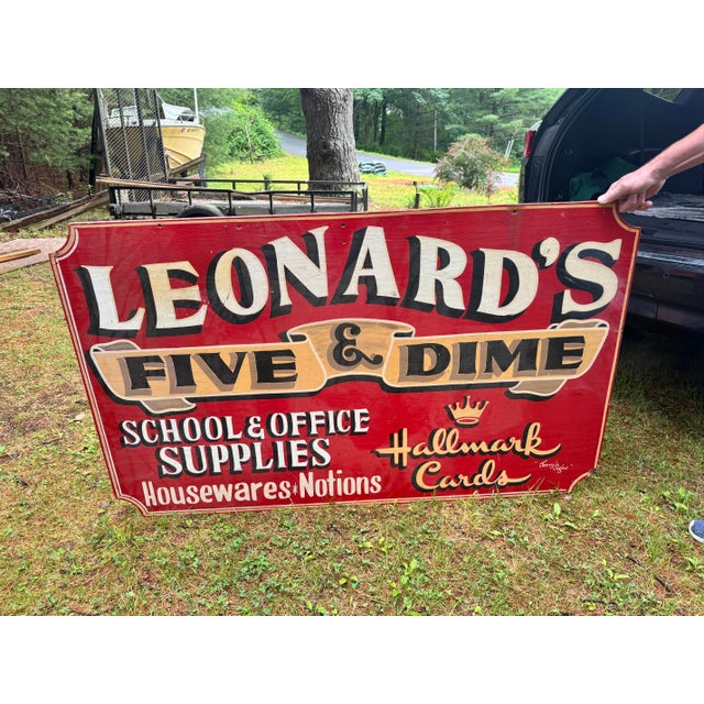 A monumental and beautifully preserved piece of authentic 20th-century Americana. This large, hand-painted wooden...
