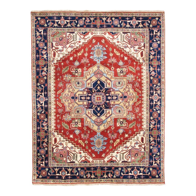 Serapi Wool Rust Area Rug- 9'10'' X 9' 9'' For Sale