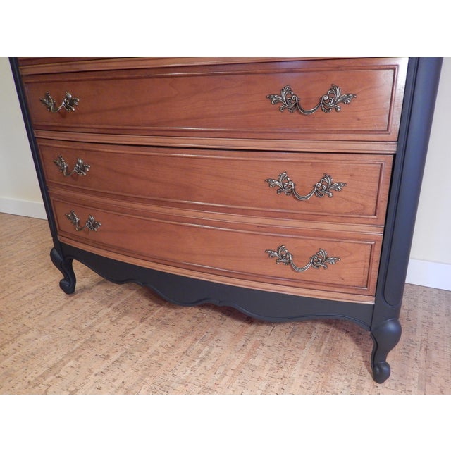 French Provincial Vintage French Provincial Maple Highboy For Sale - Image 3 of 7