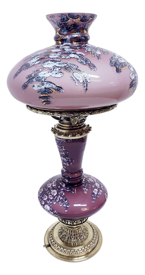 Bronze and Glass Table Lamp. Spain, 1950s