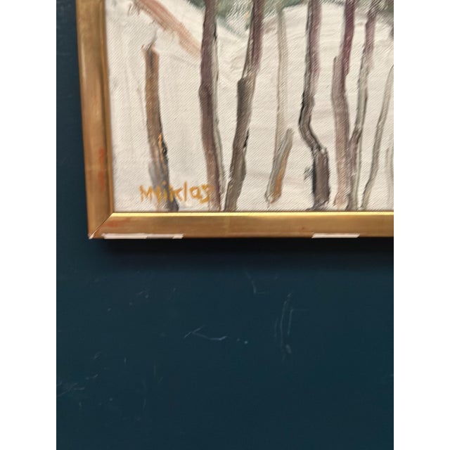 M. Niklas, Winter Landscape, 1960s, Oil on Canvas, Framed For Sale - Image 6 of 10