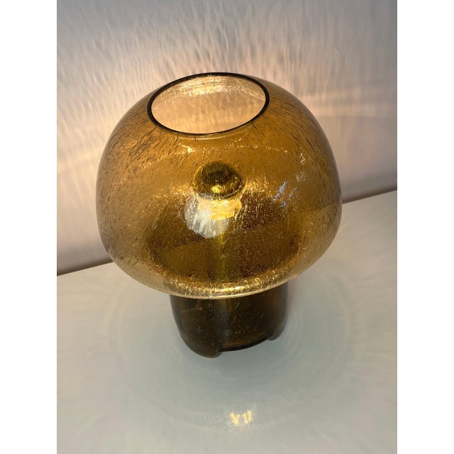 Metal Brown Mushroom Lamp with Glass Inclusion from Süssmuth Leuchten, 1970s For Sale - Image 7 of 11