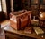 Mid 20th Century Swaine & Adeney Vintage English Cognac Leather Gladstone Travel Bag – Royal Warrant, Keys & Brass Hardware For Sale - Image 5 of 10